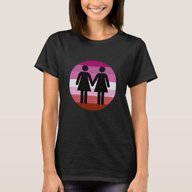 Lesbische Liebe Lesbische Flagge LGBTQ+ T-Shirt (Vorderseite)