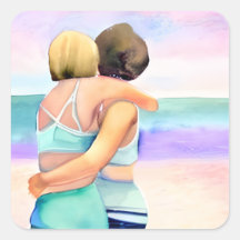 lesbische Liebe | Zwei Frauen in Strandnähe