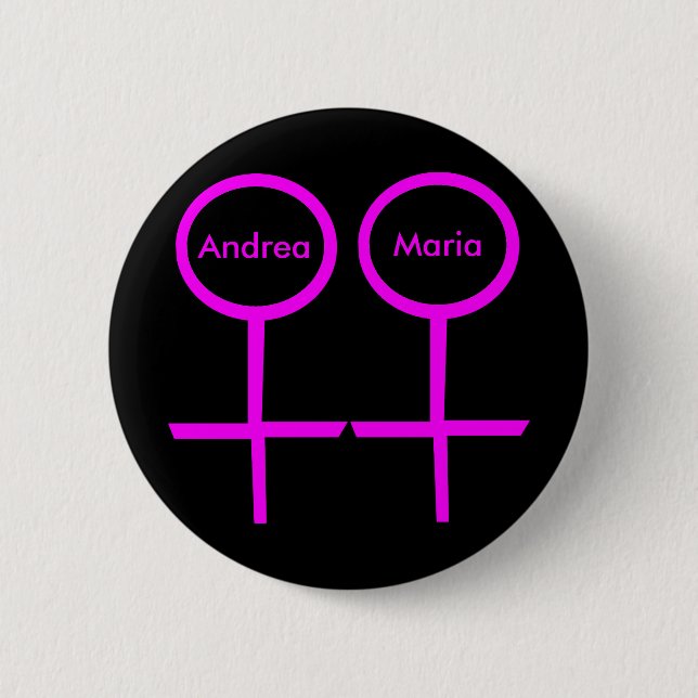 Lesbische Liebhaber anpassbarer Button (Vorderseite)