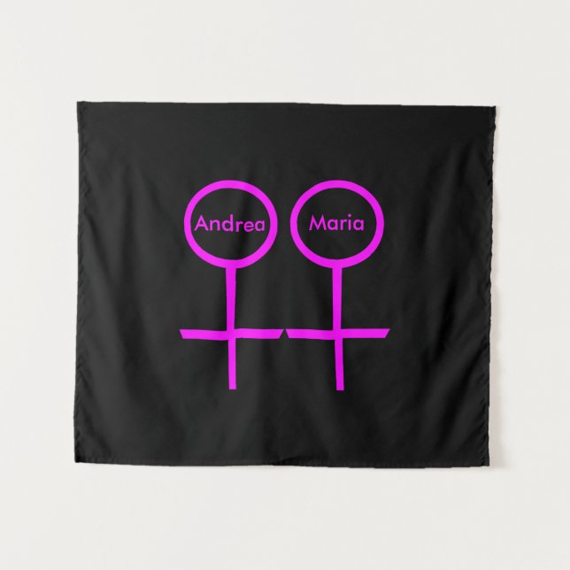 Lesbische Liebhaber Personalisierte Tapestry Wandteppich (Vorderseite (Horizontal))