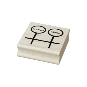 Lesbische Liebhaber Personalisierter Holzkunst Bri Gummistempel
