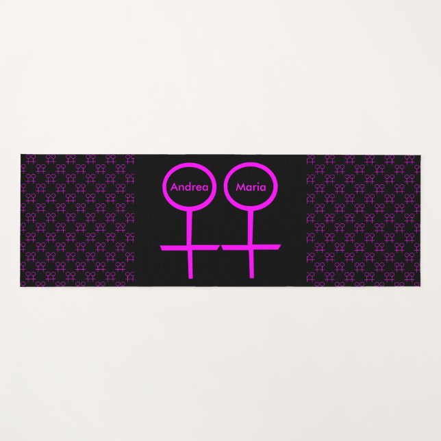 Lesbische Liebhaber Personalisierter Yoga Mat Yogamatte (Vorderseite (Horizontal))