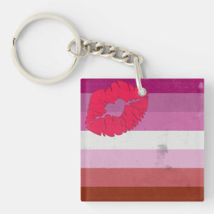 Lesbische (Lippenstift) Flagge Schlüsselanhänger