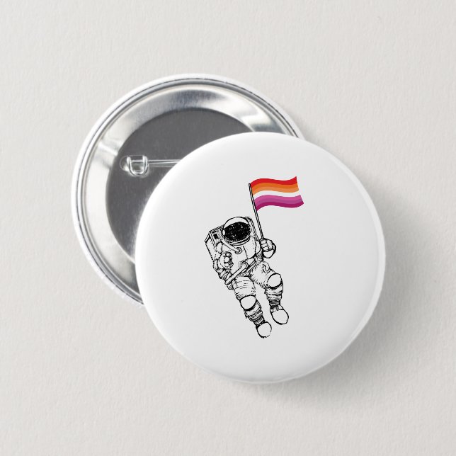 Lesbische Mondfrau-Stolz Button (Vorne & Hinten)