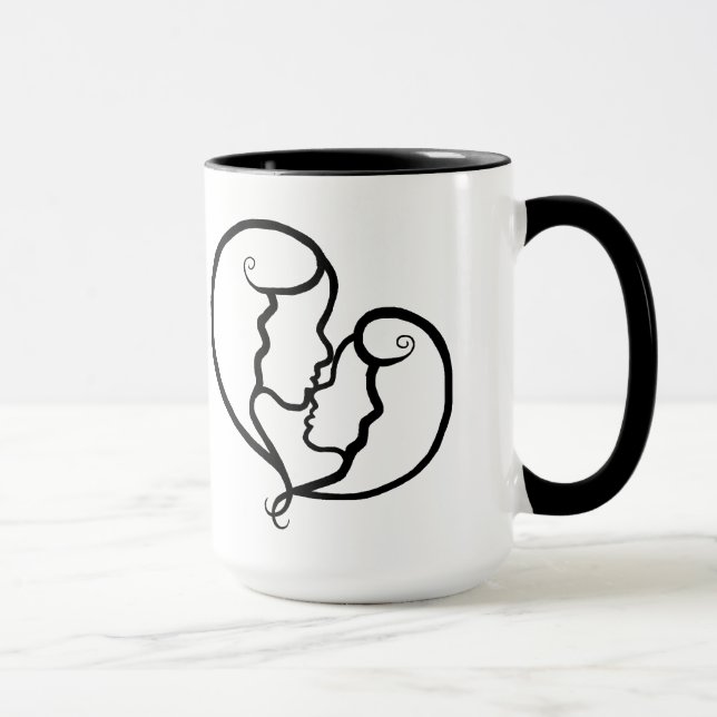 Lesbische Paar-Ikonen-Tasse Tasse (Rechts)