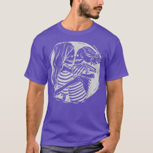 Lesbische Paare LGBTQ Pride Skeletons Kissing Vale T-Shirt