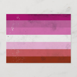 Lesbische Pinke Flagge Feiertagspostkarte