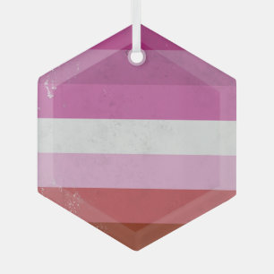 Lesbische Pinke Flagge Ornament Aus Glas