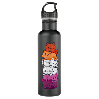 Lesbische Pride Cat LGBT Gay Flag Niedlich Hers an Edelstahlflasche