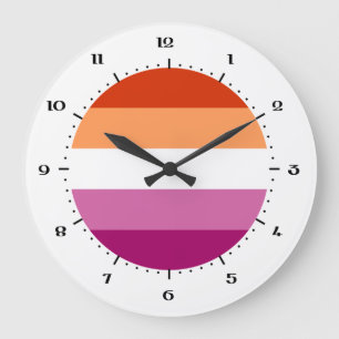 Lesbische Pride Flag Große Uhr