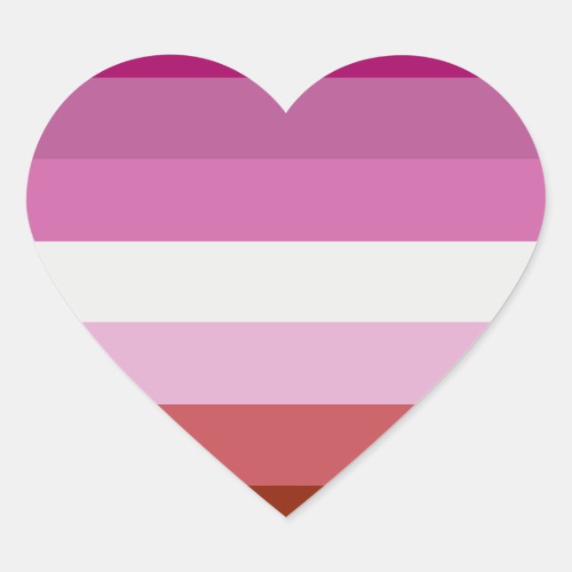 Lesbische Pride Flag Herzkleber Herz-Aufkleber (Vorderseite)