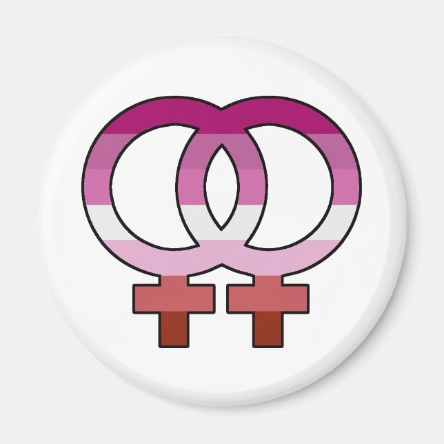 Lesbische Pride Flag Venus Symbol Magnet (Vorne)