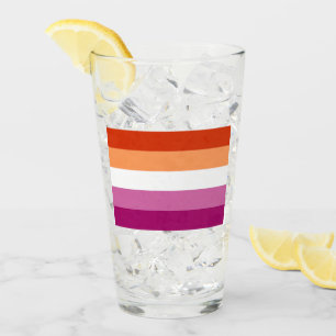 Lesbische Pride-Flagge (5 Streifen) Glas