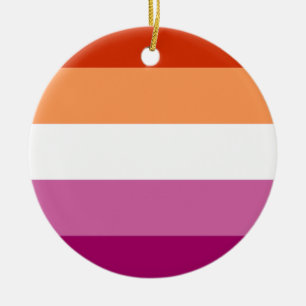 Lesbische Pride-Flagge (5 Streifen) Keramik Ornament