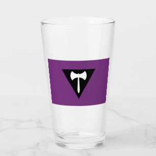 Lesbische Pride-Flagge Lila Axt Glas
