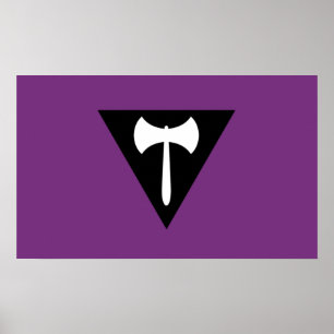 Lesbische Pride-Flagge Lila Axt Poster