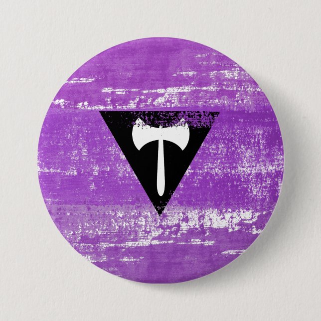 Lesbische Pride Paint (Labrys) Button (Vorderseite)