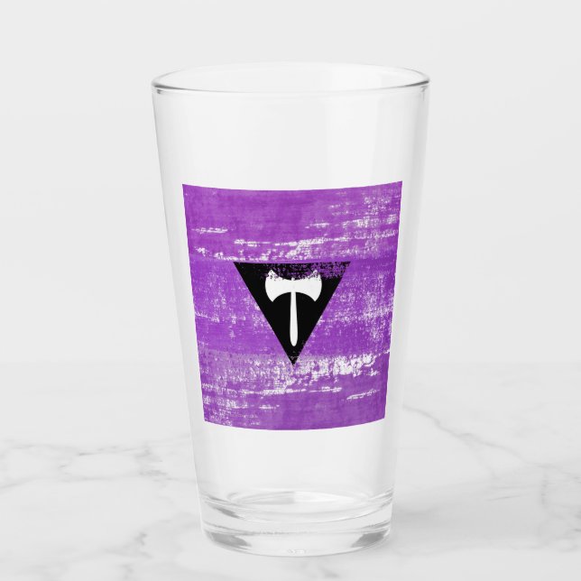 Lesbische Pride Paint (Labrys) Glas (Vorderseite)