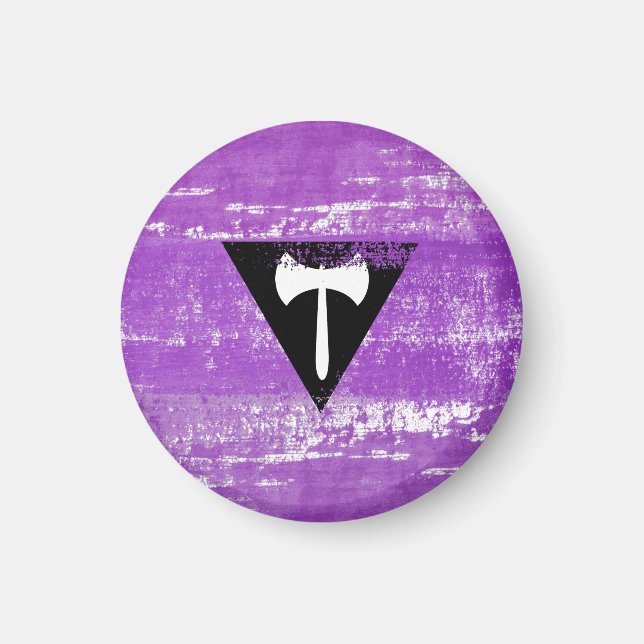 Lesbische Pride Paint (Labrys) Magnet (Vorne)
