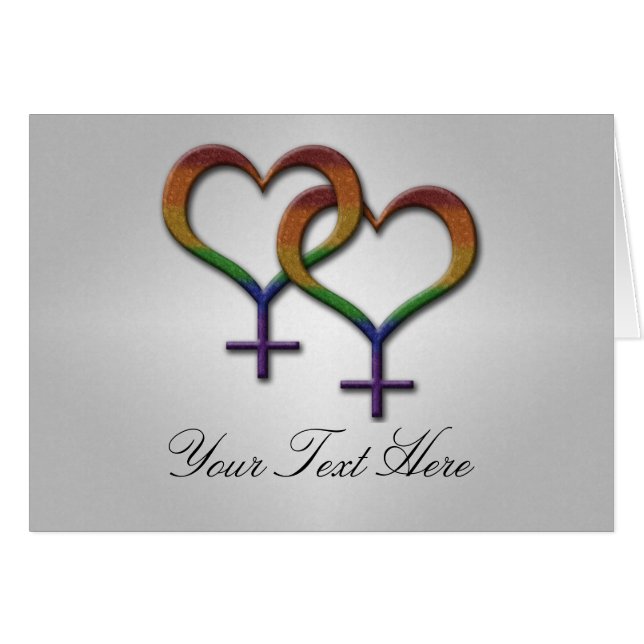 Lesbische Pride Rainbow Weibliche Geschlechtersymb (Vorderseite (Horizontal))