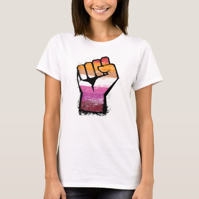 Lesbische Protestfaust T-Shirt (Vorderseite)