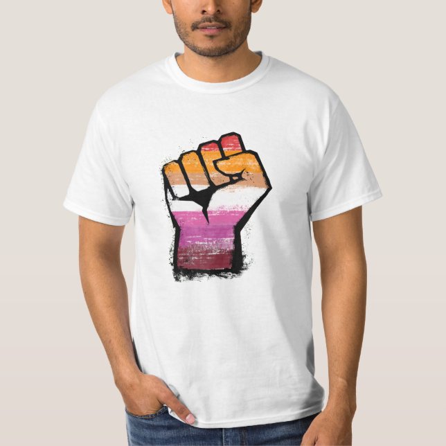 Lesbische Protestfaust T-Shirt (Vorderseite)