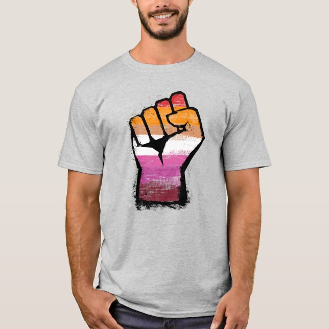 Lesbische Protestfaust T-Shirt (Vorderseite)