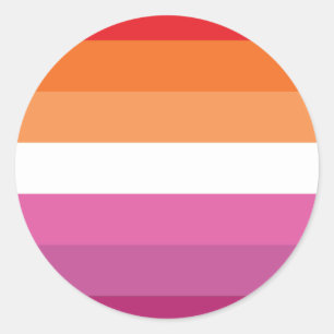 Lesbische Regenbogenflagge (Sonnenuntergang) Runder Aufkleber