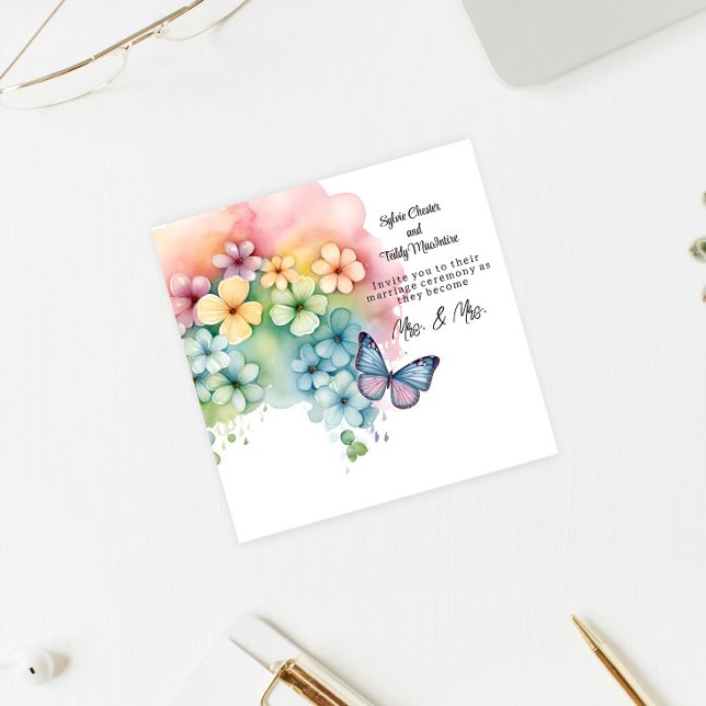 Lesbische Regenbogenhochzeit Einladung (Von Creator hochgeladen)