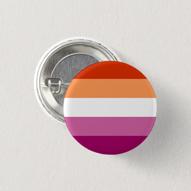 Lesbische Stolperflagge (5 Streifen) Button (Vorne & Hinten)