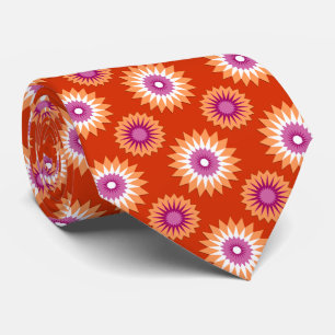 Lesbische Stolperflagge / orange Blume Muster Krawatte