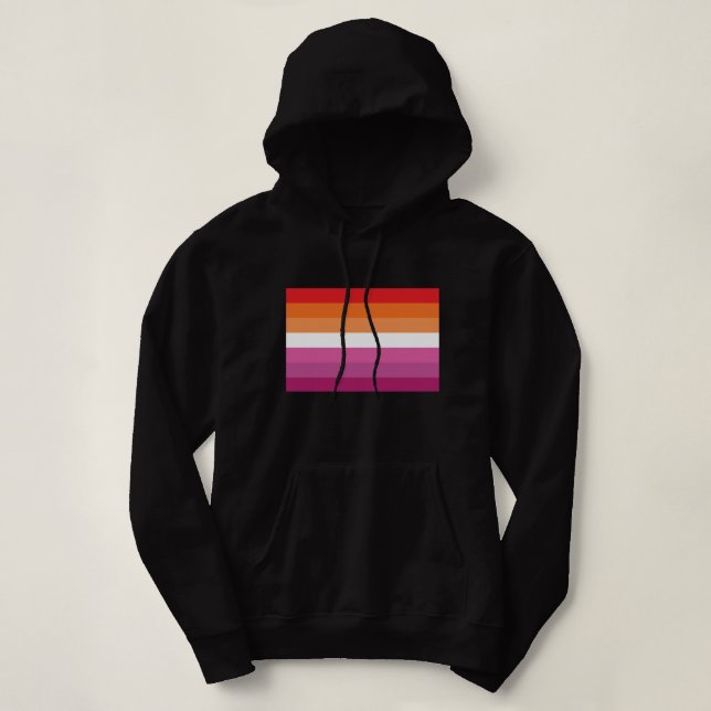 Lesbische Stolperflagge (Sunset) Hoodie (Design vorne)