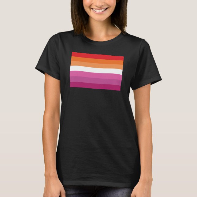 Lesbische Stolperflagge (Sunset) T-Shirt (Vorderseite)