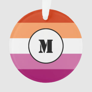 Lesbische Stolz-Flag-Design mit einem Monogramm Ornament