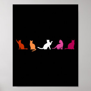 Lesbische Stolz Katzen, Süße Wlw Lgbtq, Subtile Lg Poster