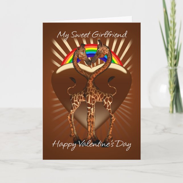Lesbische Valentintagskarte mit zwei Lo Feiertagskarte (Vorderseite)