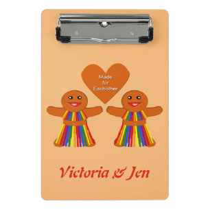 Lesbische Weihnachtsgingerbrot Ladys Couple Custom Mini Klemmbrett