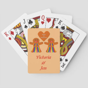 Lesbische Weihnachtsgingerbrot Ladys Couple Custom Spielkarten
