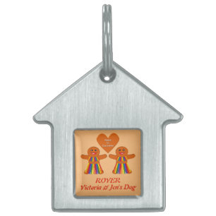 Lesbische Weihnachtsgingerbrot Ladys Couple Custom Tiermarke