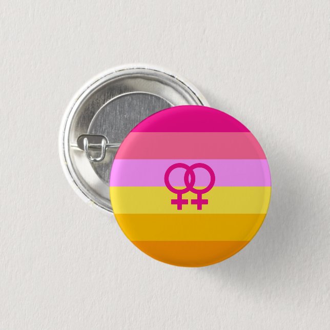 Lesbischer Dawn Pride WLW Button (Vorne & Hinten)