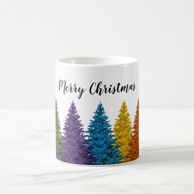 Lesbischer Gay Pride Rainbow Flag Weihnachtsbaum Kaffeetasse (Mittel)