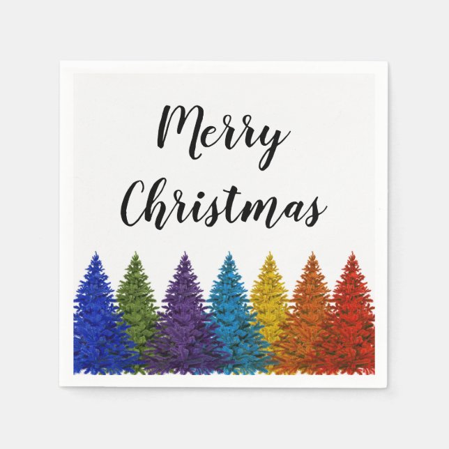 Lesbischer Gay Pride Rainbow Flag Weihnachtsbaum Serviette (Vorderseite)