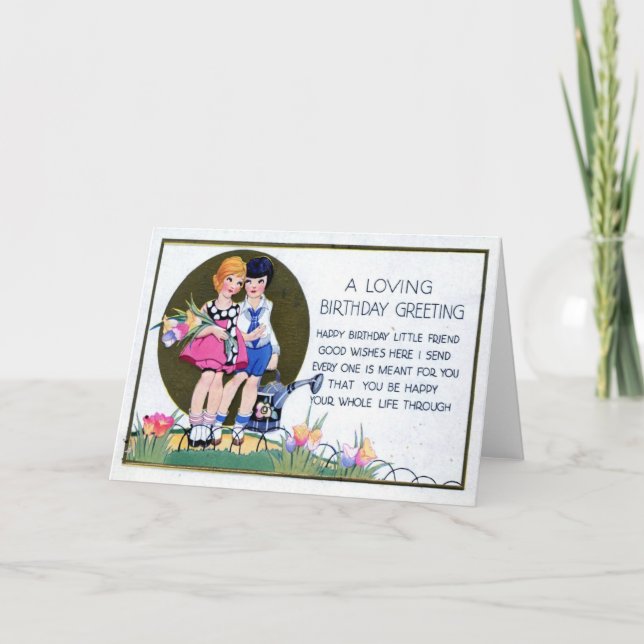 Lesbischer Geburtstag 1915 grüßend Vintag Karte (Vorderseite)