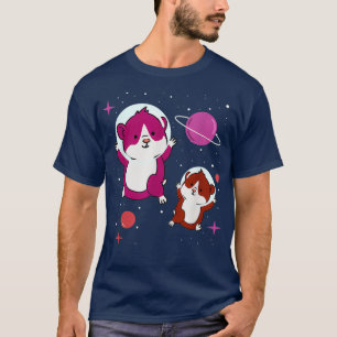 Lesbischer Hamster im Weltraum Lesbischer Stolz T-Shirt