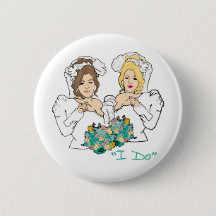 Lesbischer Hochzeitsknopf Button