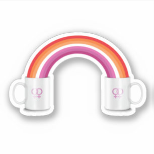 Lesbischer Kaffeedatum Aufkleber