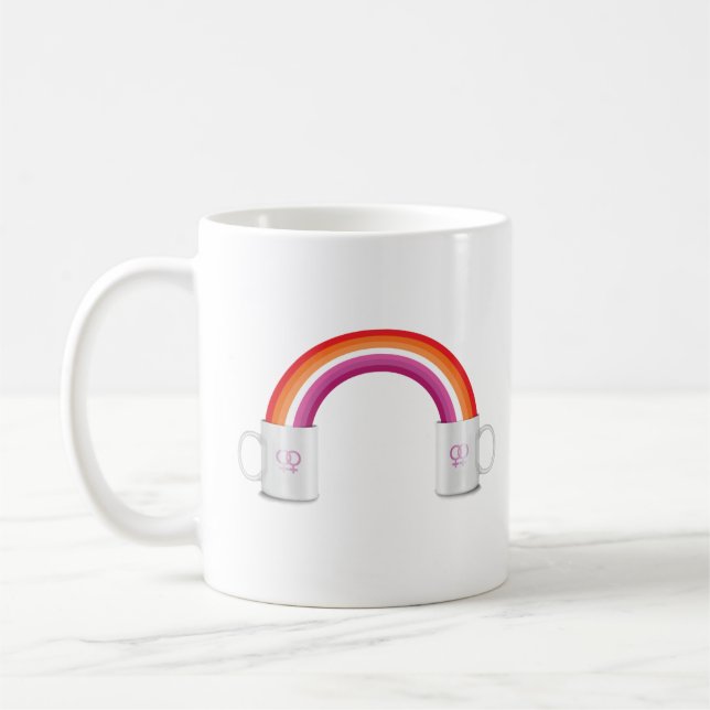 Lesbischer Kaffeedatum Kaffeetasse (Links)