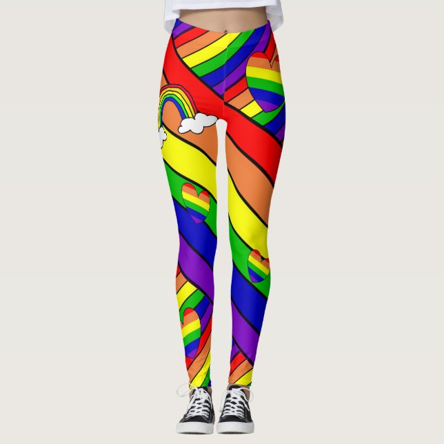 Lesbischer LGBT Pride Rainbow Leggings (Vorderseite)
