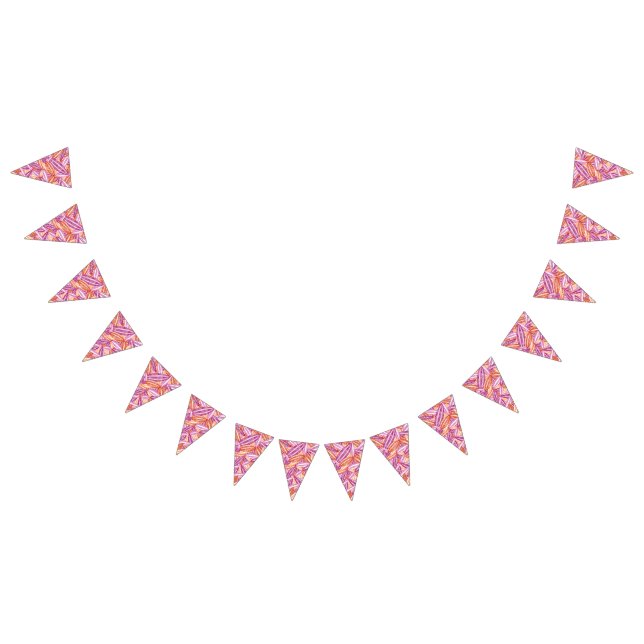 Lesbischer Pride Abstrakt Zen Blume Petals Pink Wimpelkette (Alle)