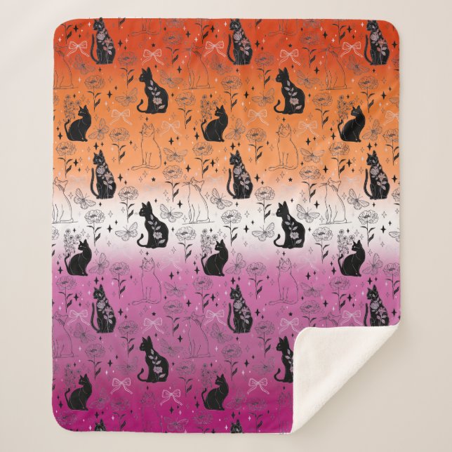 Lesbischer Pride Black Cat - Mystische Hexerei Sherpadecke (Vorderseite)